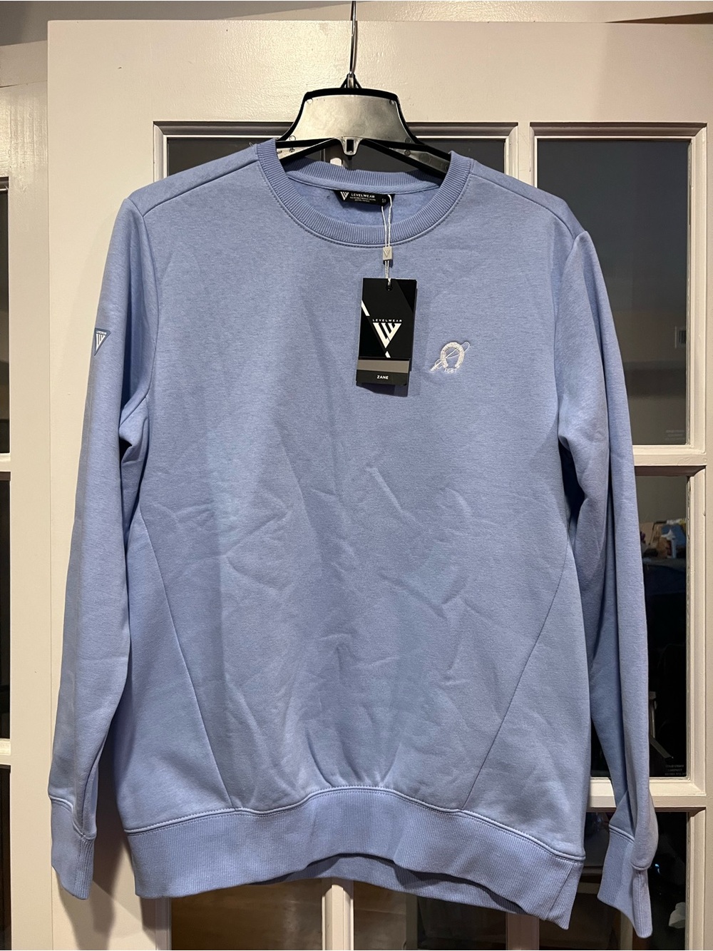 Men's Light Blue Crewneck Sweatshirt with Subtle Logo